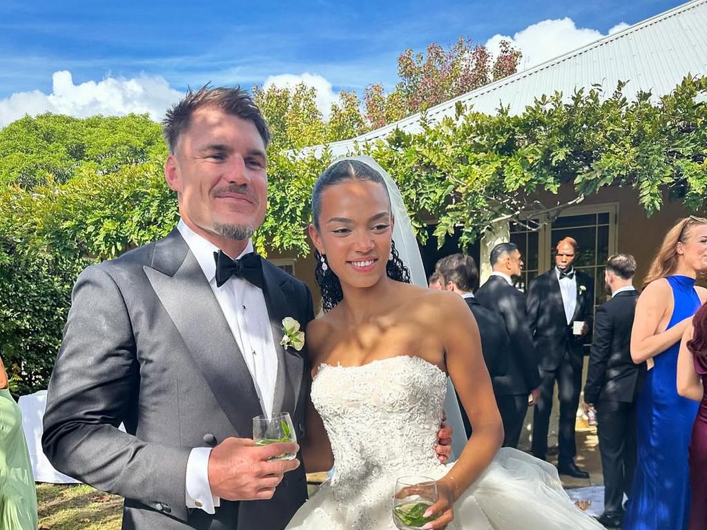 Angus Crichton and Chloe Esegbona got married on Monday. Picture: NRL