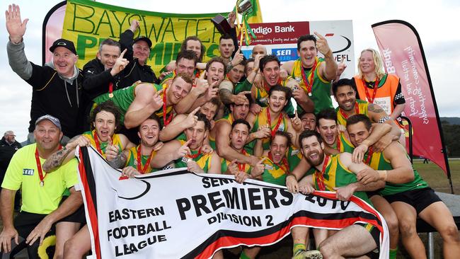 Bayswater celebrates its 2016 triumph. Picture: Steve Tanner