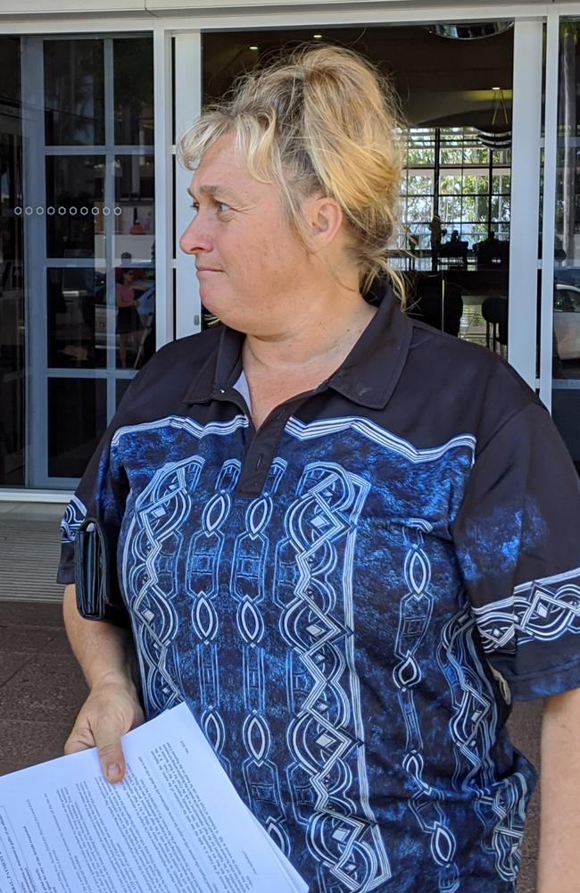 Carolyn Reynolds outside the Supreme Court of the Northern Territory in Darwin in August 2020. Picture: File