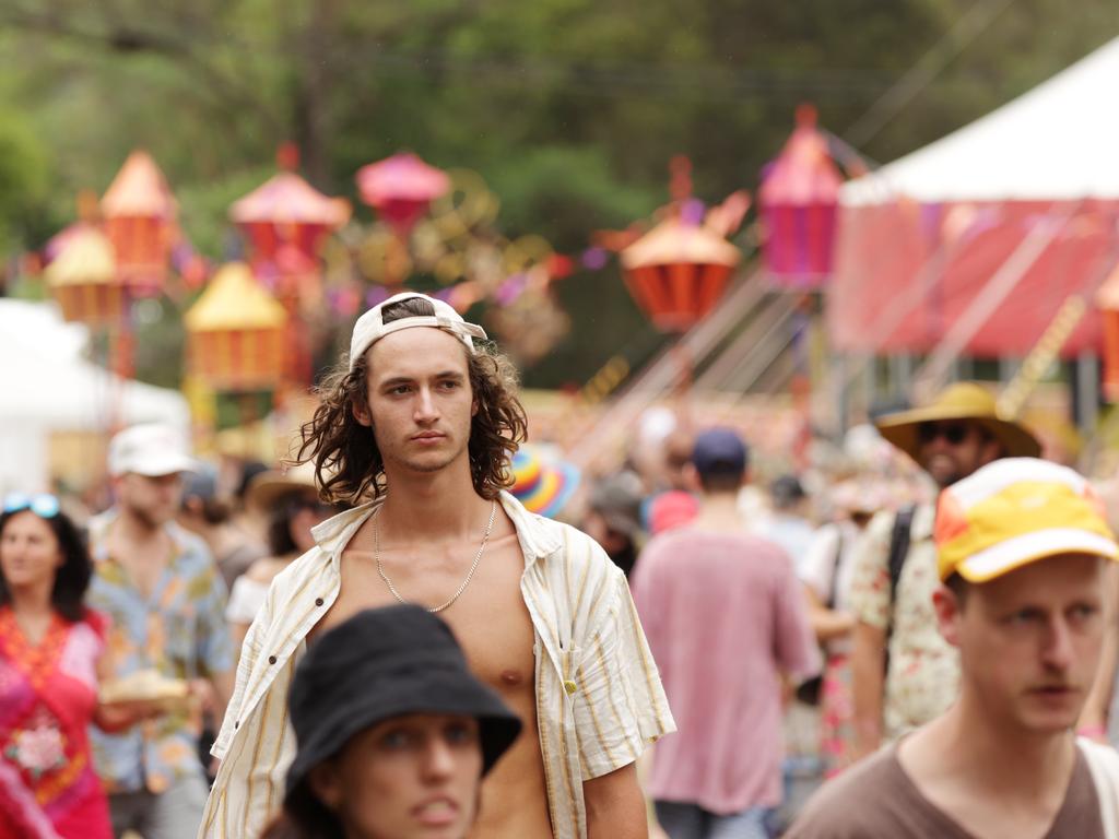 Colourful crowds on day one of the Woodford Folk Festival. Picture Lachie Millard