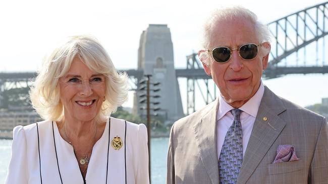 SYDNEY, AUSTRALIA - OCTOBER 22: King Charles III and Queen Camilla pose for a photo in front of Sydney Harbour Bridge on October 22, 2024 in Sydney, Australia. The King's visit to Australia is his first as monarch, and the Commonwealth Heads of Government Meeting (CHOGM) in Samoa will be his first as head of the Commonwealth. (Photo by Chris Jackson/Getty Images)