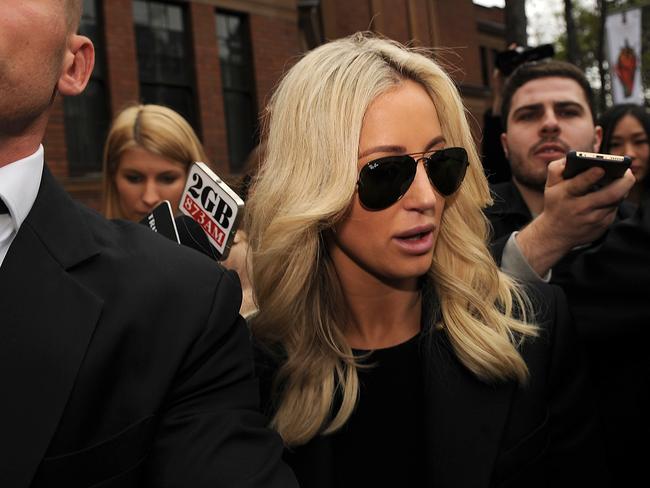 Roxy Jacenko has left the NSW Supreme Court after her husband was jailed for insider training.