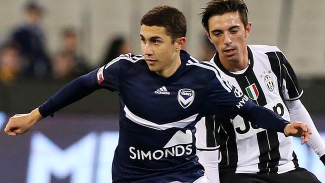 2016 International Champions Cup Soccer. Melbourne Victory V Juventus at the MCG, July 23 2016. Sebastian Pasquali in action for Victory. Picture: Mark Stewart