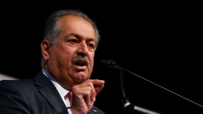 Former Dow Chemical chief executive Andrew Liveris has again called out executives who get paid too much. Picture: AAP/Lisa Williams