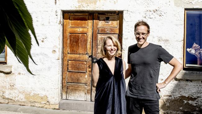 Alex Nielsen and Liz Walsh Owners and creators of the renowned ‘The Barn’ Goulbourne St, Hobart Airbnb. PICTURE: EDDIE SAFARIK