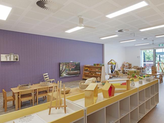 One of the spacious classrooms at Grow Early Education, which is now filled with natural and educational resources.