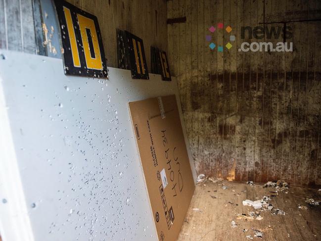 Targets in a bunker at the end of the long distance gun range at Bruce Rifle Club. Picture: Joe Allison/news.com.au