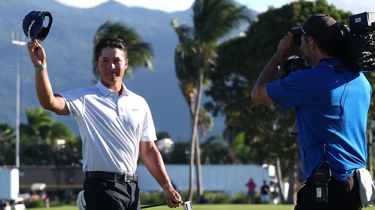 Karl Vilips is used to the cameras after his victory at the Puerto Rico Open. Picture: Emilee Chinn/Getty Images