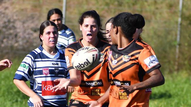 The Herbert River Crushers Women’s team drew 20-20 with Townsville Brothers in a hard-fought contest in Ingham on Saturday. Picture: Cameron Bates