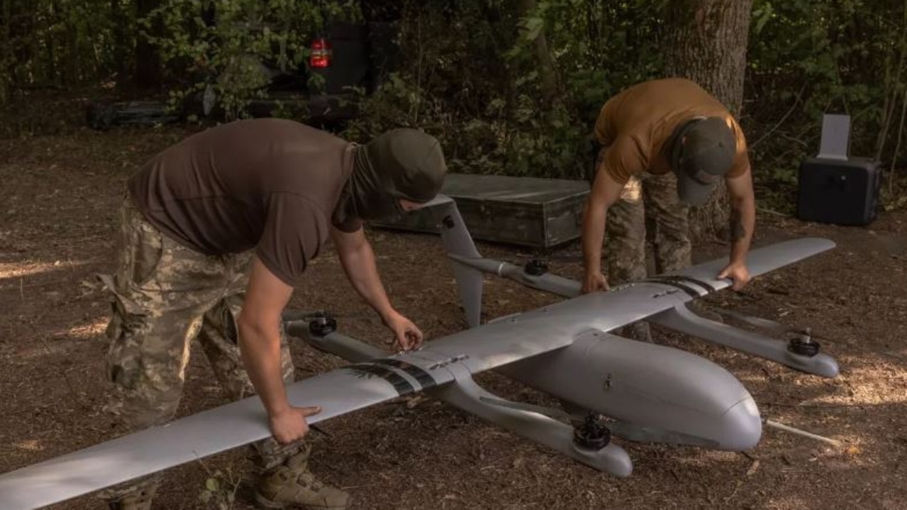 Ukrainian military drone operators in the Sumy region, near the border with Russia. Picture: Getty Images