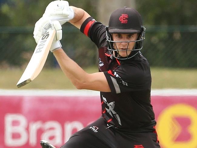 Premier Cricket: Essendon v Camberwell Magpies: James Seymour of Essendon of batting Saturday, February 27, 2021, in Essendon, Victoria, Australia. Picture: Hamish Blair