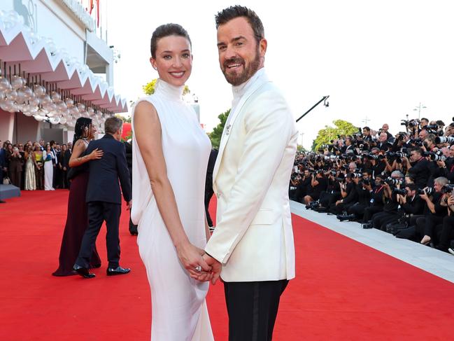 They got engaged in 2024, with the actress debuting her engagement ring at Theroux’s Beetlejuice Beetlejuice movie premiere at the Venice Film Festival. Picture: Pascal Le Segretain/Getty Images