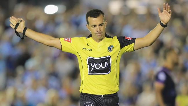 Referee Matt Cecchin will reach a remarkable milestone. (Mark Evans/Getty Images)