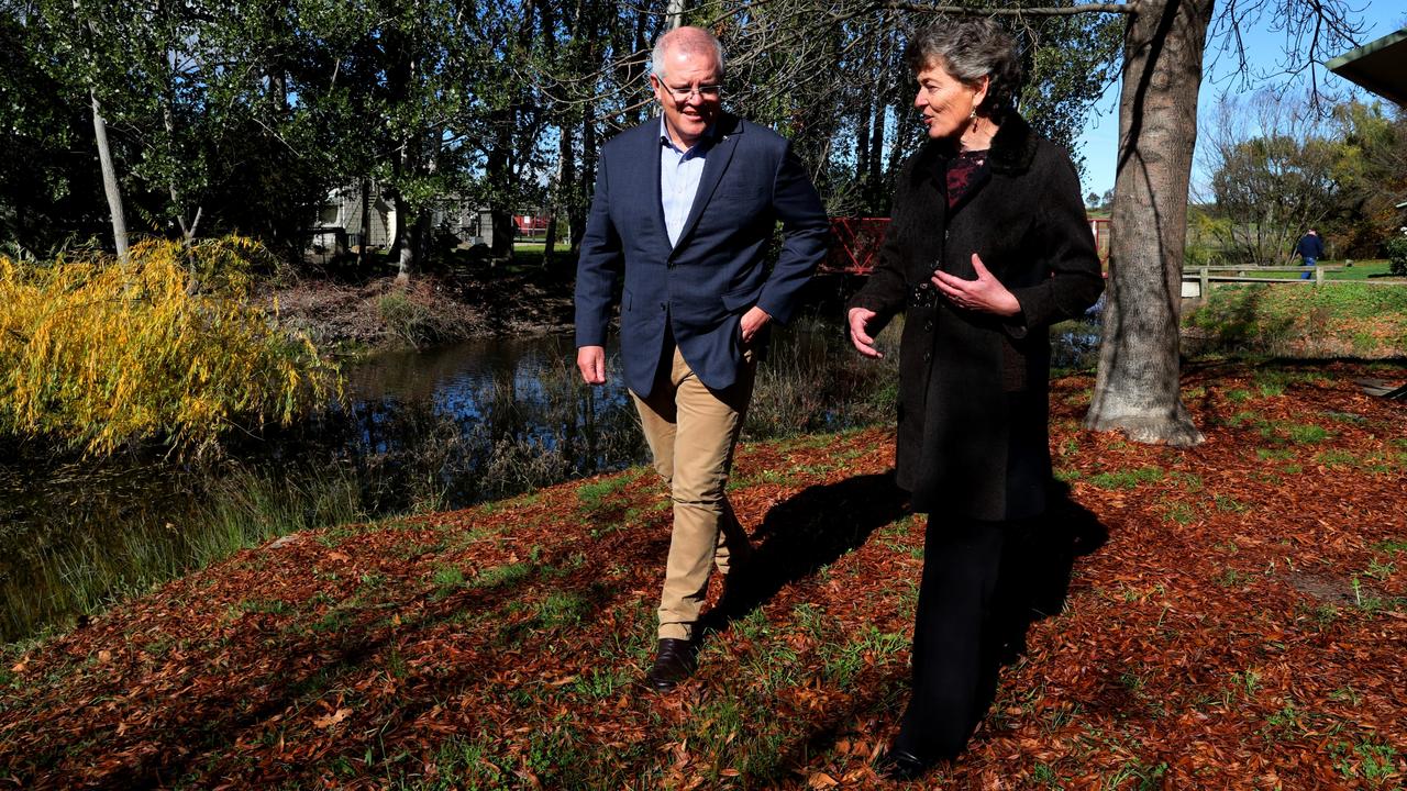 Morrison and Albanese suit up in similar outfits in Eden-Monaro