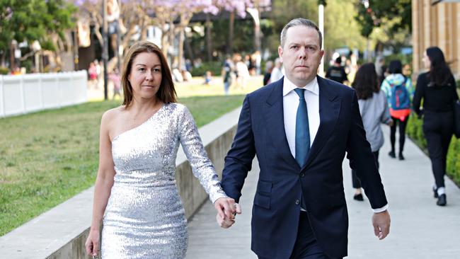 Olivia Wirth and Paul Howes attending Alan Joyce's wedding to his partner Shane Lloyd at the MCA in Sydney in 2019. Picture: Adam Yip