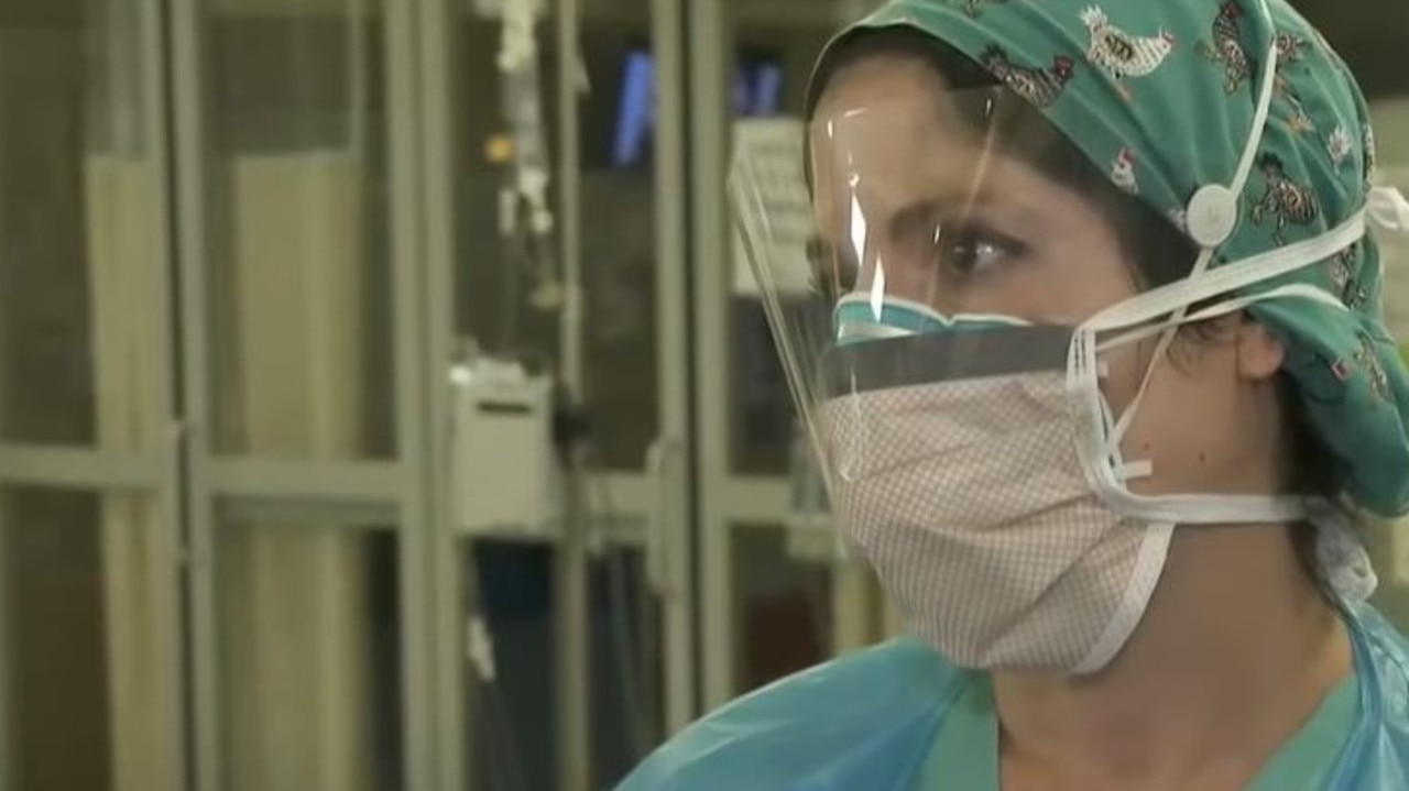 ICU nurse Jen Sartin talking to MSNBC. Picture: MSNBC