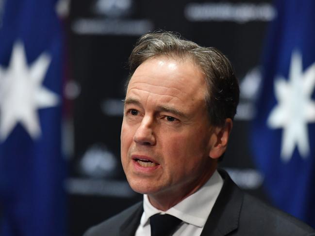 Minister for Health Greg Hunt at a press conference at Parliament House in Canberra, Thursday, May 28, 2020. (AAP Image/Mick Tsikas) NO ARCHIVING