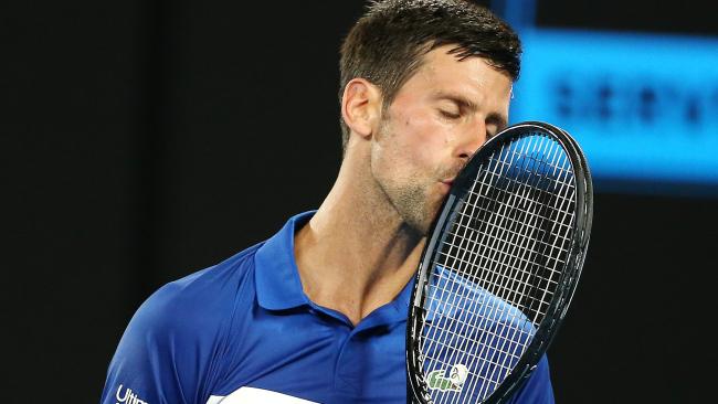 Novak Djokovic was a little frustrated at times during his match. Picture: AAP Images