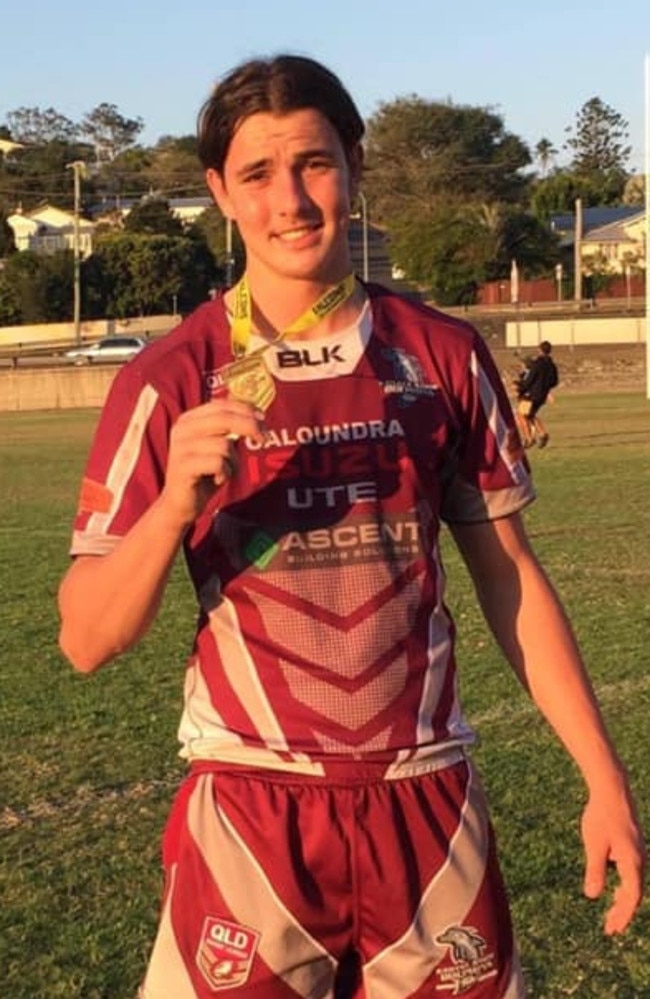 Trent Loiero pictured while playing for the Kawana Dolphins as a junior. Picture: Facebook.