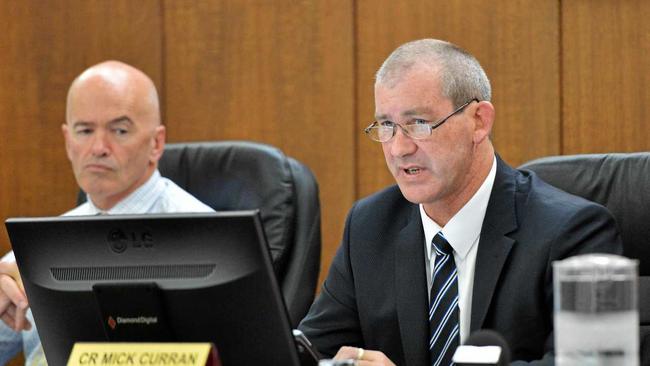 Gympie Regional Council Mayor Mick Curran, pictured with CEO Bernard Smith, could not contain his delight at the Rattler announcement. Picture: Greg Miller