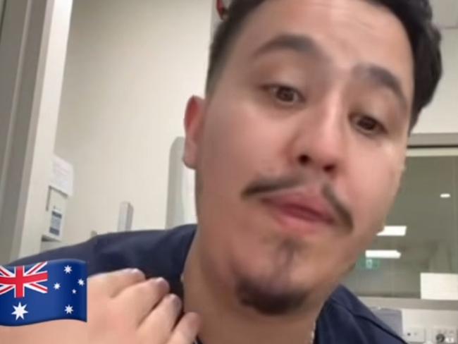 NSW government officials are investigating after nurses at Bankstown Hospital, Rashad Nadir and Sarah Abu Lebdeh, wearing their NSW Health uniforms were filmed declaring they refuse to treat Israeli people and would "kill them" if they present to their ward. Picture: NewsWire Handout