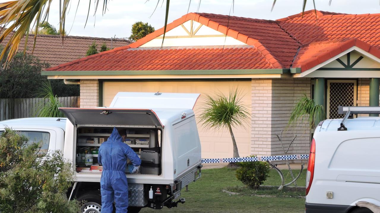 Police at the scene of Norma Ludlam’s Hervey Bay home after she was attacked. Photo: Jordan Philp