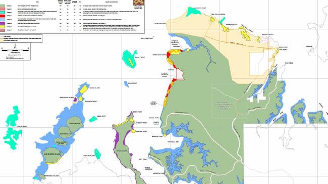 A map of the Kenbi Open Area Declaration - the map shows areas where access is prohibited or restricted. PICTURE: Northern Land Council