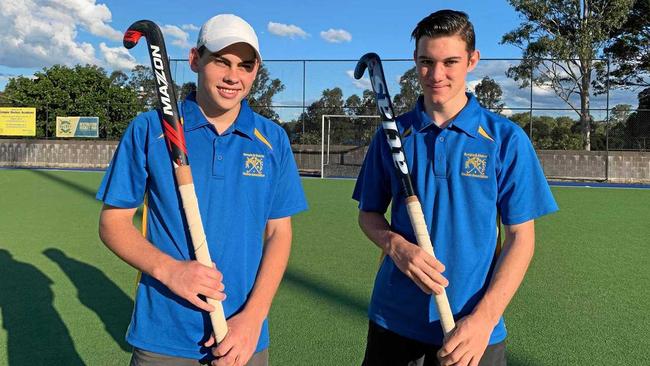 READY FOR SELECTION: Gympie hockey players Riley Bambling and Matt Browne hope to secure a spot for the Queensland under-18s team at the trails next year. Picture: Bec Singh