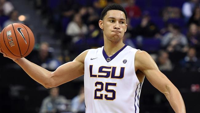 BATON ROUGE, LA - DECEMBER 22: Ben Simmons #25 of the LSU Tigers handles the ball during a game against the American University Eagles at the Pete Maravich Assembly Center on December 22, 2015 in Baton Rouge, Louisiana. LSU won the game 79-51. (Photo by Stacy Revere/Getty Images)