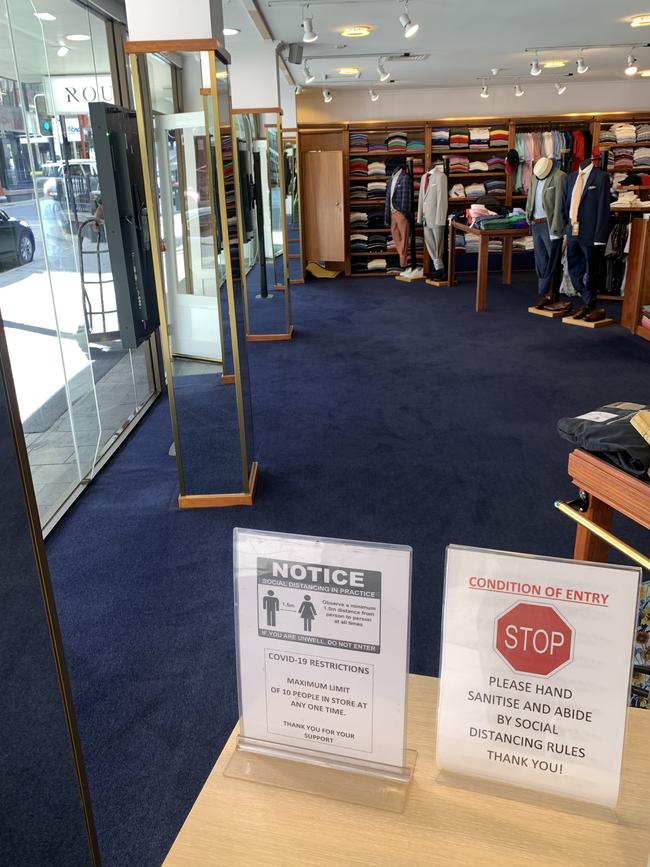 Routleys menswear a day after Murray St flooding.