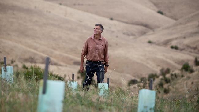 Tim Jarvis at The Forktree Project on the Fleurieu Peninsula. Picture: Brett Hartwig