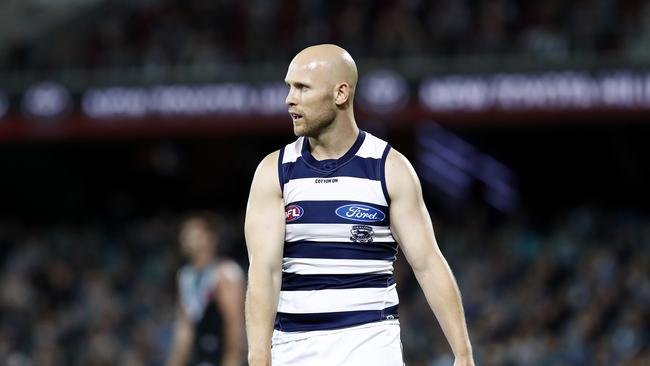 ADELAIDE, AUSTRALIA – OCTOBER 01: Gary Ablett of the Cats looks on during the AFL First Qualifying Final match between the Port Adelaide Power and the Geelong Cats at Adelaide Oval on October 01, 2020 in Adelaide, Australia. (Photo by Ryan Pierse/Getty Images)