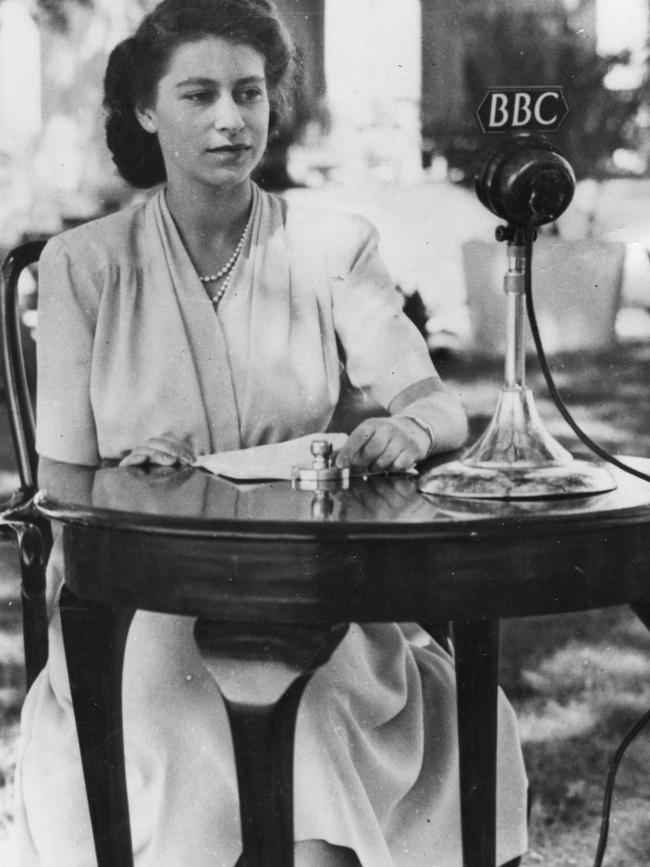 Princess Elizabeth speaks on the occasion of her 21st birthday on April 21, 1947. Picture: Getty Images.