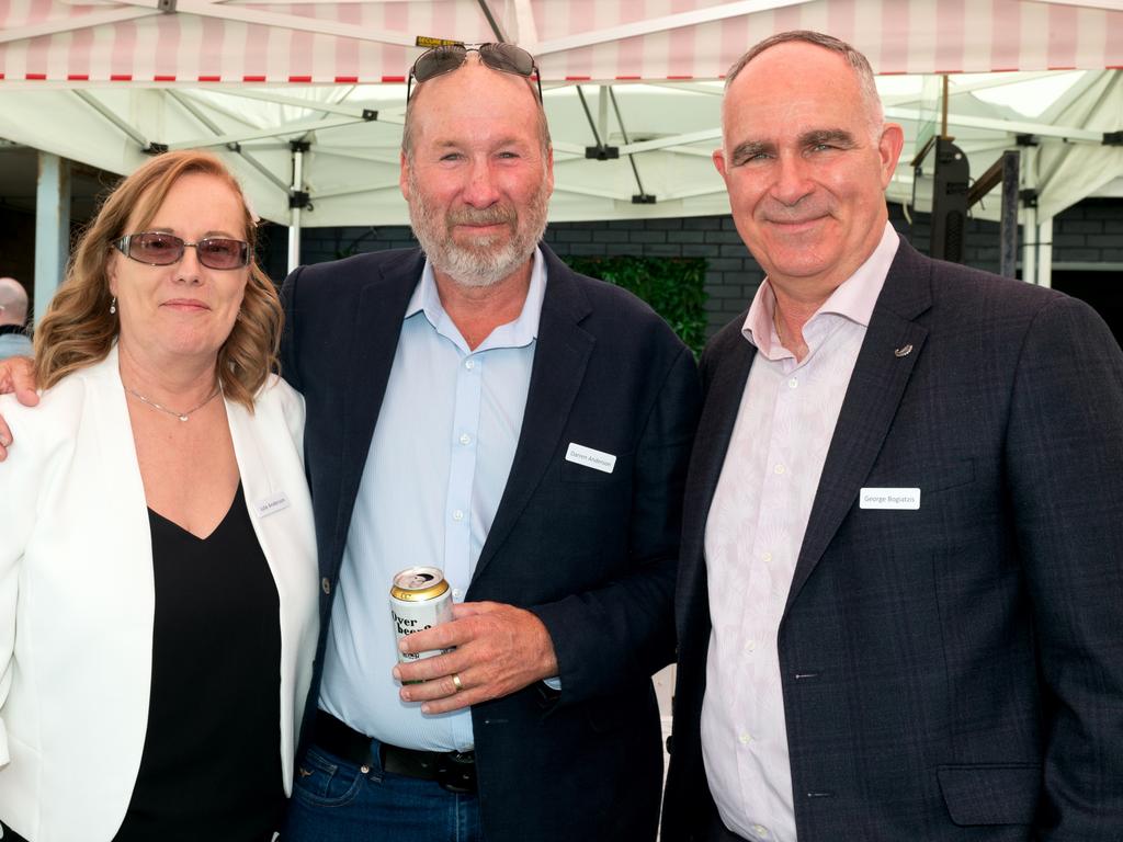Julie Anderson, Darren Anderson and George Bogiatzis at 2023 Ladbrokes Mackay Cup Mackay Turf Club Saturday 22 July 2023 Picture: Michaela Harlow