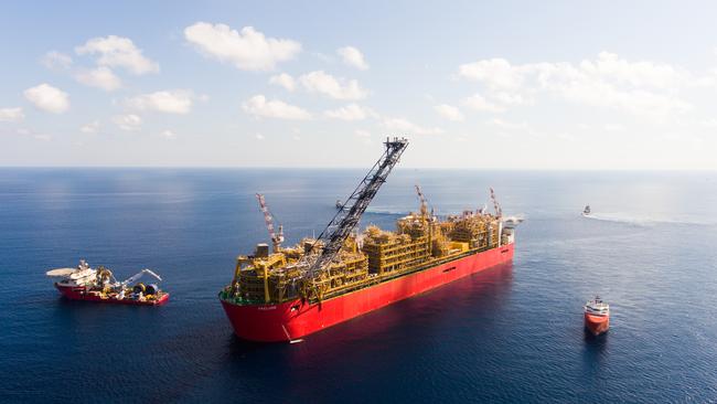 The Prelude floating LNG facility during commissioning.