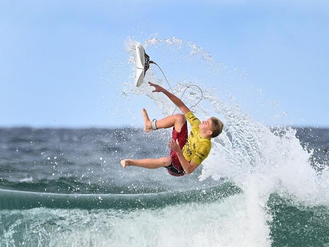 The finals of the boys individual events at the Australian Interschools Surfing Championships Friday May 24, 2024. Picture, John Gass