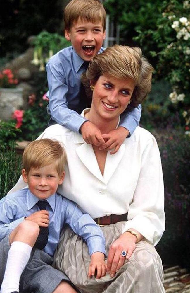 The post featured a playful snap of Princess Diana with Will and Harry. Picture: Instagram/KensingtonRoyal