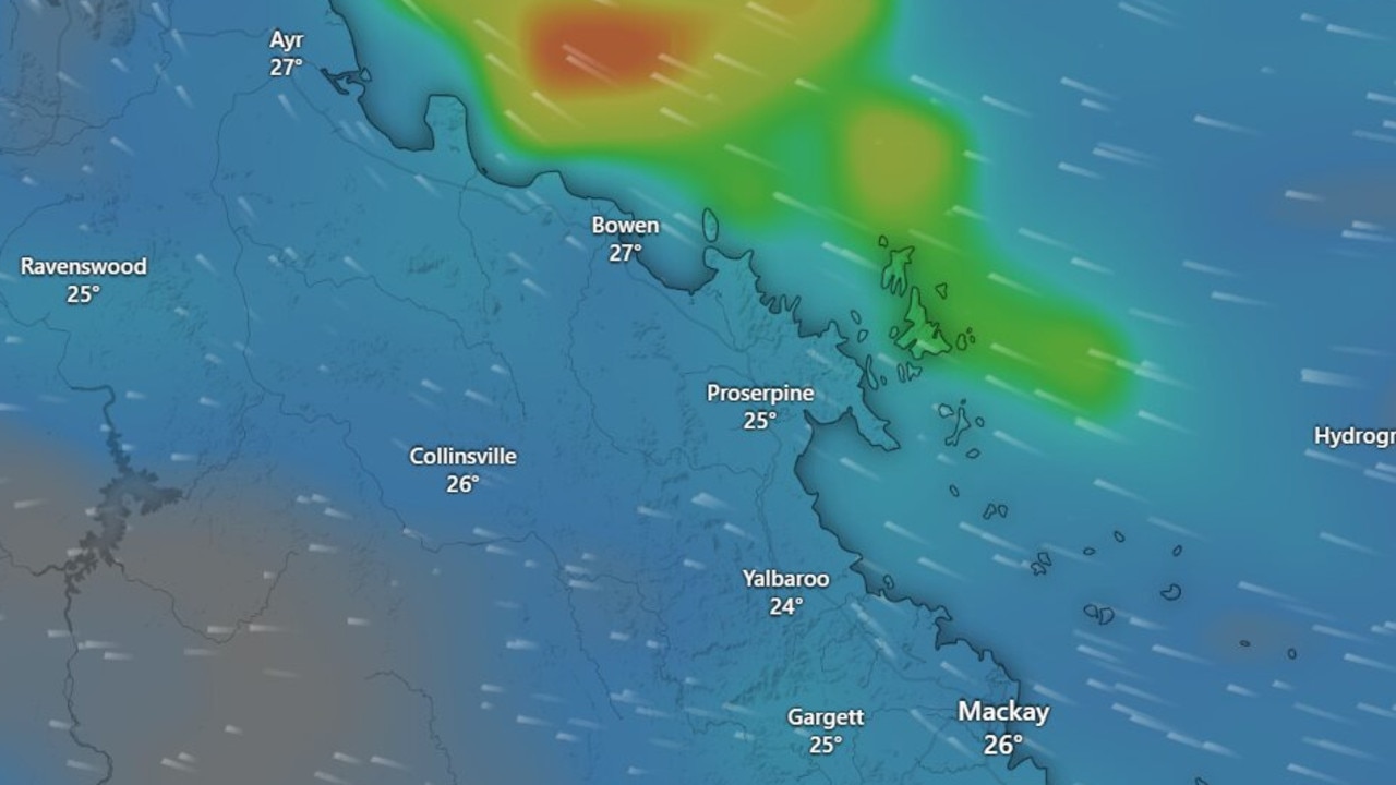 Rain radar for Mackay and Whitsunday regions .