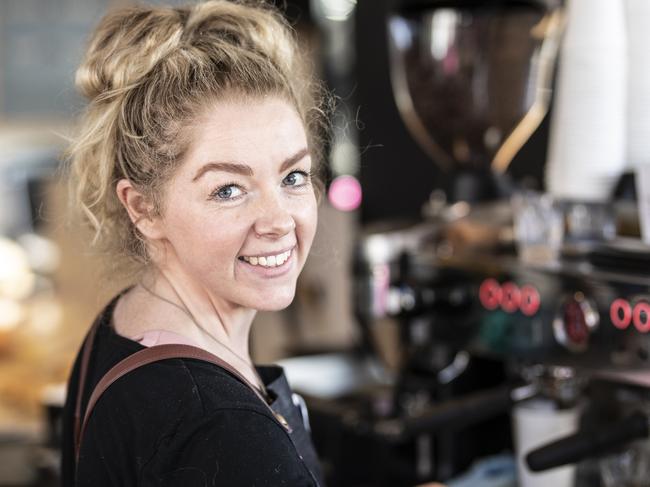 Barista, Samantha Free is interviewed about Check In Tas app changes. Picture Eddie Safarik