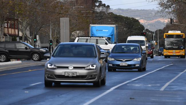 It’s a contrast to the minimal traffic seen on Adelaide’s roads a few months ago. Picture: Tricia Watkinson