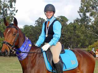 CHAMPION: Tori Mansfield won two golds at the Pony Club Queensland State Championships in July. Picture: CONTRIBUTED