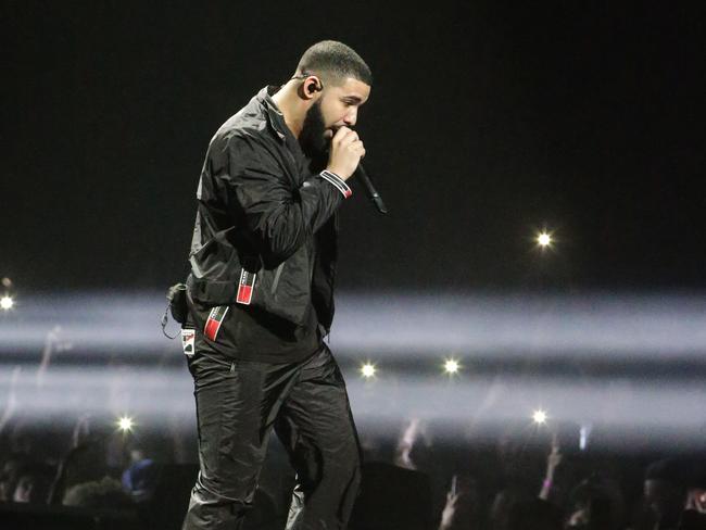 Drake fans in Melbourne were last night stuck outside Rod Laver Arena due to delays entering the venue. Picture: AAP