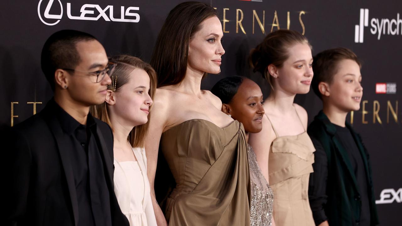 A family affair: Jolie hits the red carpet with her children. Picture: Rich Fury/Getty Images/AFP