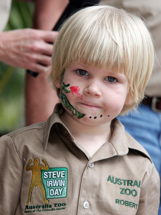 Robert at Australia Zoo on Steve Irwin Day in 2007, the year after his dad died. Picture: Barry Leddicoat