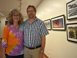 COLOUR AND LIGHT: Sharon and Brett Roberts in the Walk of Art, where their show Re:Place is open until June 22. Picture: Jorja McDonnell