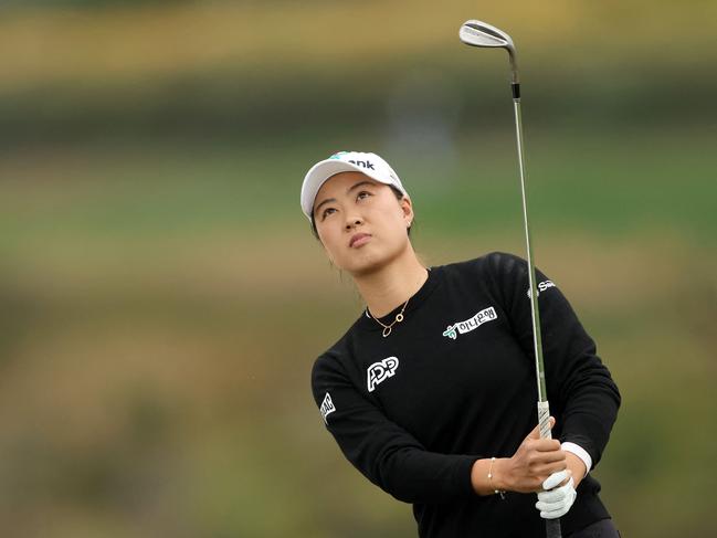 PEBBLE BEACH, CALIFORNIA - JULY 05: Minjee Lee of Australia plays a shot prior to the 78th U.S. Women's Open at Pebble Beach Golf Links on July 05, 2023 in Pebble Beach, California.   Ezra Shaw/Getty Images/AFP (Photo by EZRA SHAW / GETTY IMAGES NORTH AMERICA / Getty Images via AFP)