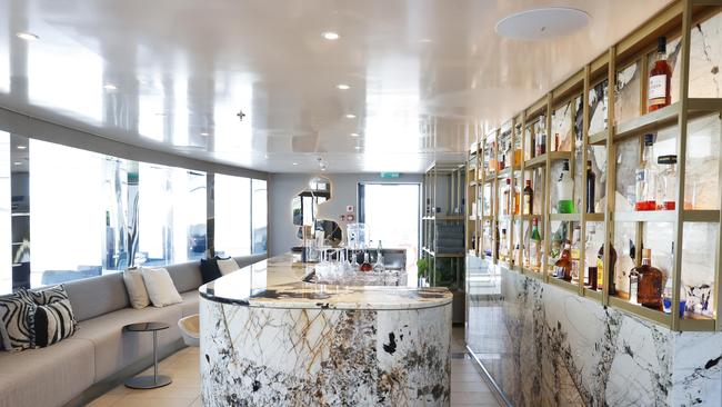 Bar at the pool area. Luxury boat Scenic Eclipse II in Hobart. Picture: Nikki Davis-Jones