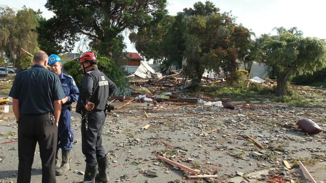 Total destruction: The site of the house at Falcon Street, Holden Hill. Picture: News Corp.