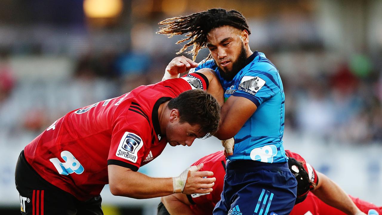 The Blues missed two late shots at goal to win the game, as the Crusaders hung on to win at Eden Park.