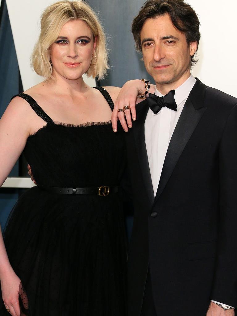 Greta Gerwig (L) and partner Noah Baumbach. Picture: AFP